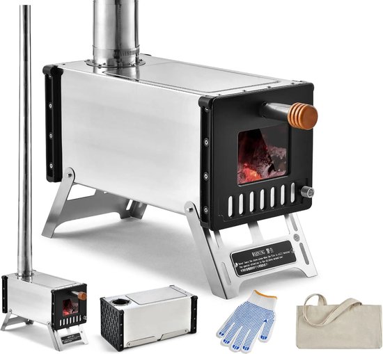 Hikr® Tentkachel Vhs2 - Houtkachel buiten - Outdoor kachel camping - Campingkachel - Mini houtkachel - Lichtgewicht van HI