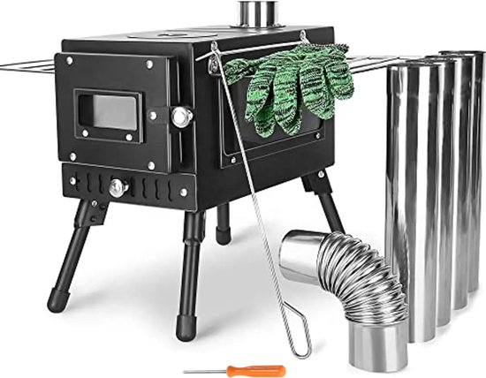 Hikr® Tentkachel Vhs3 - Mini kachel - Houtkachel - Kamperen - Camping - Houtkachel buiten & vrijstaand - Tent verwarming van HI