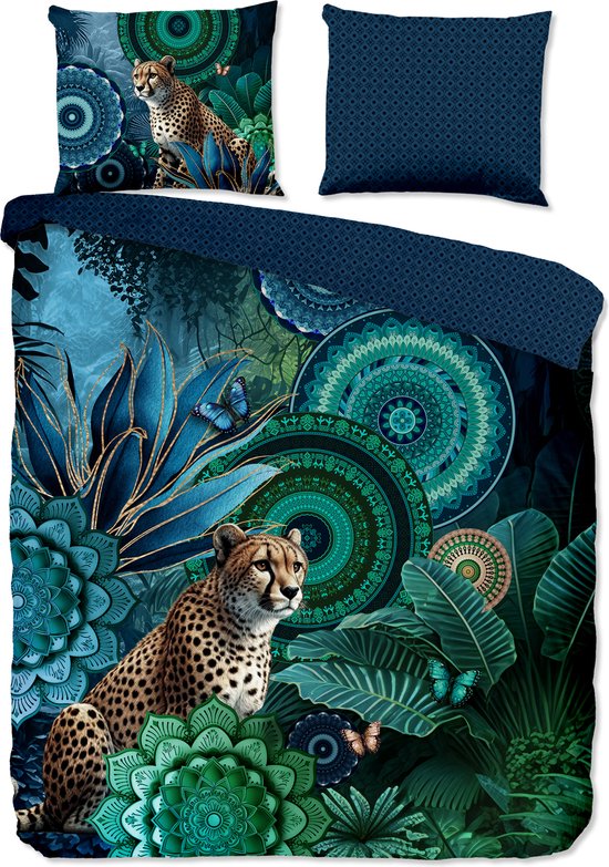 HIP dekbedovertrek mandalas & luipaard - 2 persoons 200x200/220 cm - Multi - 100% Katoen satijn van Merkloos