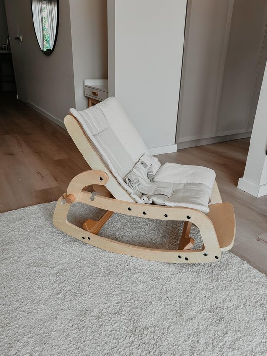 Hippe Schommels® Wipstoel & Schommelstoel ineen! - Off-White - 3 Standen Verstelbaar - Bouncer - Inclusief Riempje - Babyschommel - Wipstoel voor Baby / Peuter / Kleuter - Wasbare Hoes van HIP
