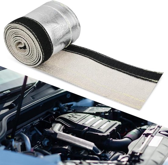 Hittebescherming voor Motor: 10.6cm x 60cm Glasvezel Aluminized Stof, Warmte-isolatie en Duurzaamheid