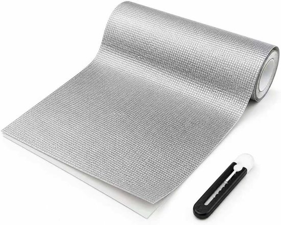 Hittebeschermingsmat 60 x 200 cm, zelfklevend aluminium-glasvezel voor uitlaatstukken en pijpen, effectieve hittebescherming en isolatie