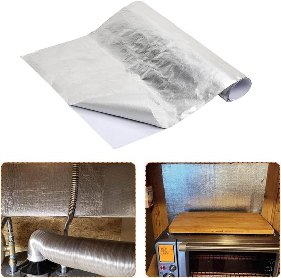 Hittebestendige Isolatiemaat 60 x 200 cm - Zelfklevende Vlamvertragende Mat voor Auto, Motor en Uitlaat, Ideaal voor Warmtebescherming en Isolatie van Merkloos