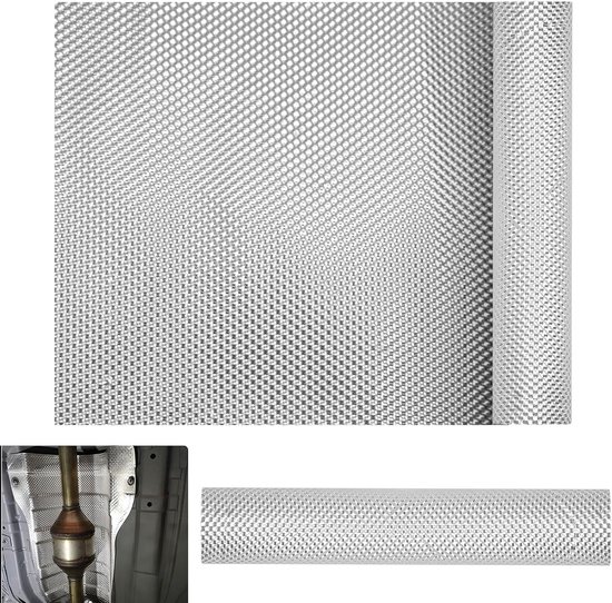 Hittebestendige Isolatiematten voor Auto's - Aluminium Beschermfilm 100 cm × 40 cm voor Motorsport en Isolatie