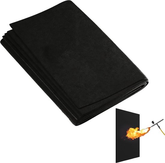 Hittebestendige lasdeken tot 1000°C van koolstofvezel, 70x30cm, vlamvertragend en isolerend voor lassen, HVAC en BBQ gebruik buiten