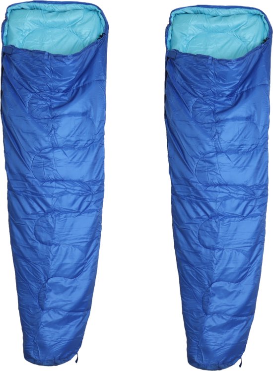 HIXA Mummy Slaapzakken Volwassenen - Blauw - 2 stuks - 210x80cm - Polyester van HIXA