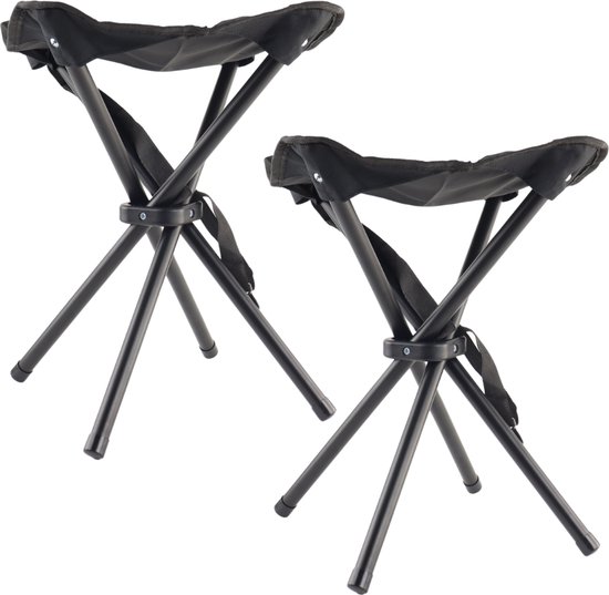 HIXA Opvouwbare kruk - 2 Stuks - Vouwkruk - Inklapbaar - Zwart - 33x40cm van HIXA
