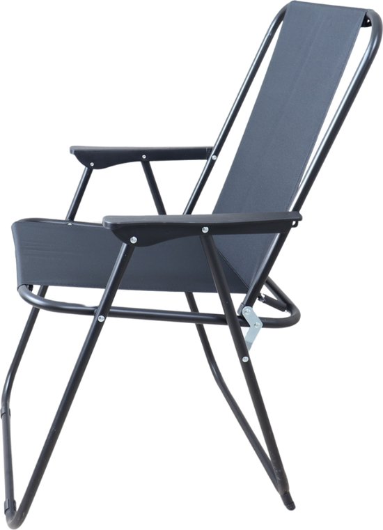 HIXA Strandstoel - Campingstoel - Vouwstoel - Strandstoel - Opvouwbaar - Visstoel - 55x52x76cm - Zwart van Merkloos
