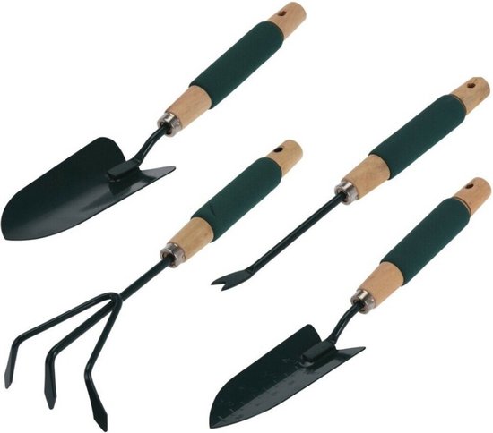 HIXA Tuingereedschap - Set van 4 - Schep - Hark - Cultivator - Metaal van HIXA