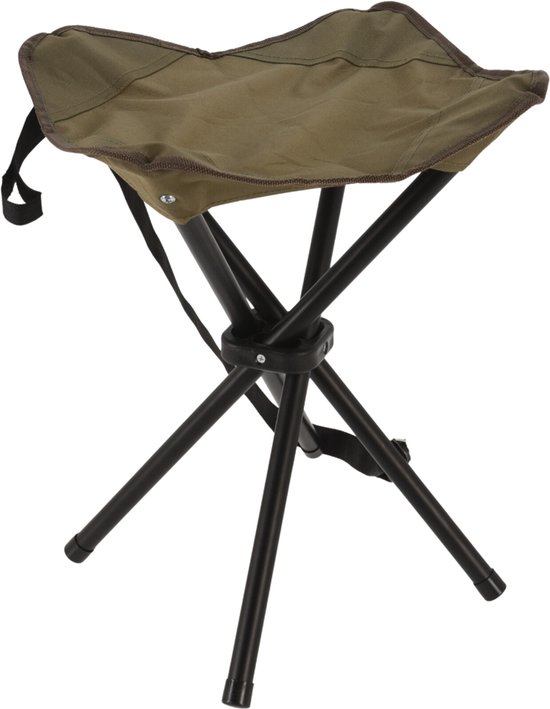 HIXA Vouwstoel - Visstoel - Viskrukje - Opvouwbare kruk - Campingstoel - Groen - 33x33x40cm - Polyester van Merkloos