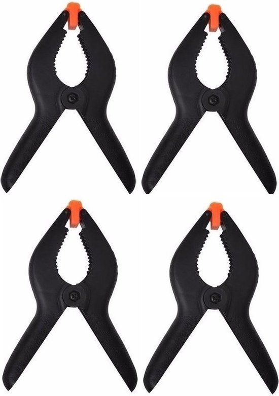 Hobby Lijmklemmen - 4 stuks - 10 cm - Marktkraam klemmen/ hobbyklemmen van Piranha