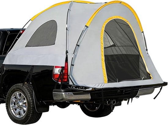 HOERFURIY pick-up laadbaktent klein model met luifel, 210D Oxford stof - waterdichte kampeertent voor 2 personen inclusief regenkap, geschikt voor laadbakken 5,5–8,2 ft, F150, Silverado, Ram 1500