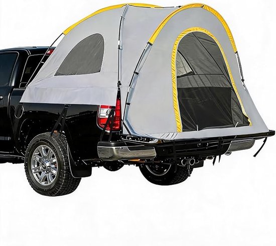 HOERFURIY pick-up laadbaktent middenmodel met steunen, 210D Oxford stof - waterdichte tweelaagse kampeertent voor 2–3 personen, geschikt voor compacte pick-ups