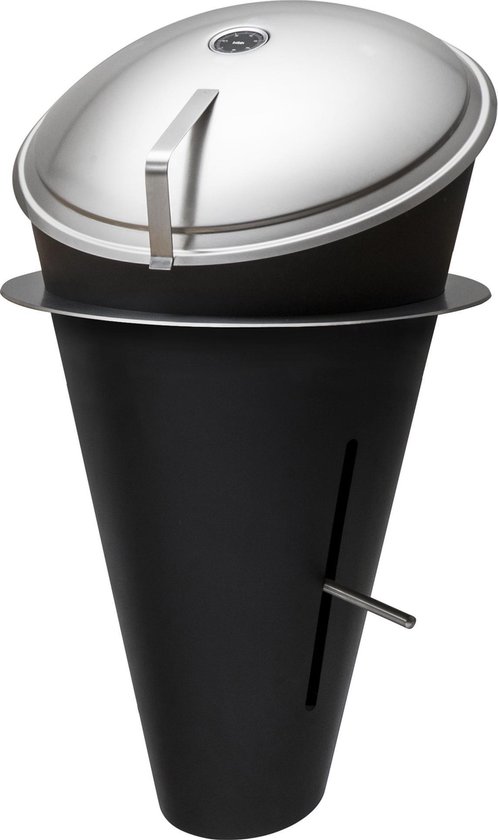 Höfats Cone Barbecue Inbouw Installatie - RVS - Ø60 cm - H 1,05 meter - Zwart van Höfats