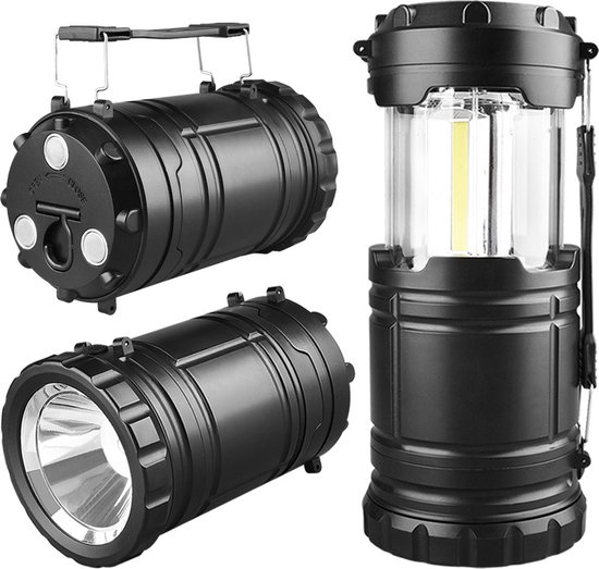 HOGA - Kampeerlamp - Campinglamp - Zwart - Lantaarn - Tentlamp - Luxe - Duurzaam - Fel licht - Werklamp - Tafellamp - Camping van HOGA