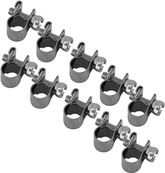 Hoge Kwaliteit RVS Slangklemmen, 10 Stuks, Voor Brandstofslangen en Pijpen, 6-8mm