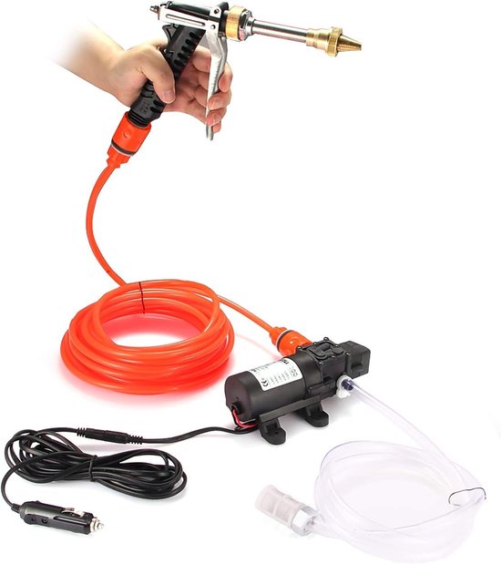 Hogedruk Auto Was Pomp met Draagbare Spuitpistolen, 130 HP, DC 12V, Ideaal voor Auto- en Raamreiniging