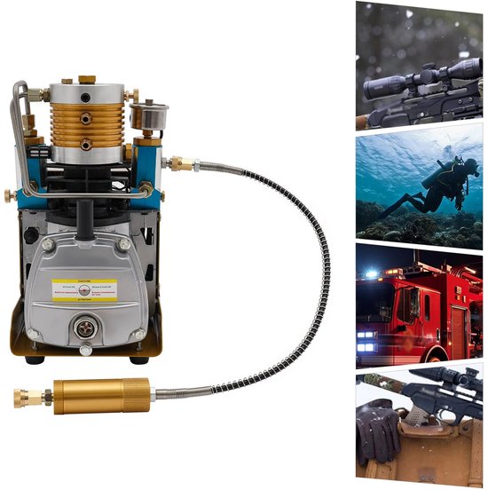 Hogedruk Luchtpomp – Draagbare Pomp – PCP Compressor – Gasfles Opblazer – 1.8 kW Motor – 5 Tot 30 MPA Instelbaar van Herenoi