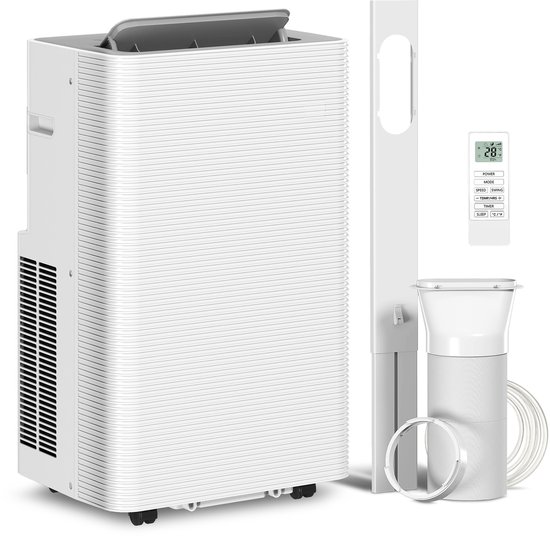 HOMCOM Draagbare Airconditioner - ABS, Staal - 43,5 x 35 x 69,5 cm - Wit van Merkloos