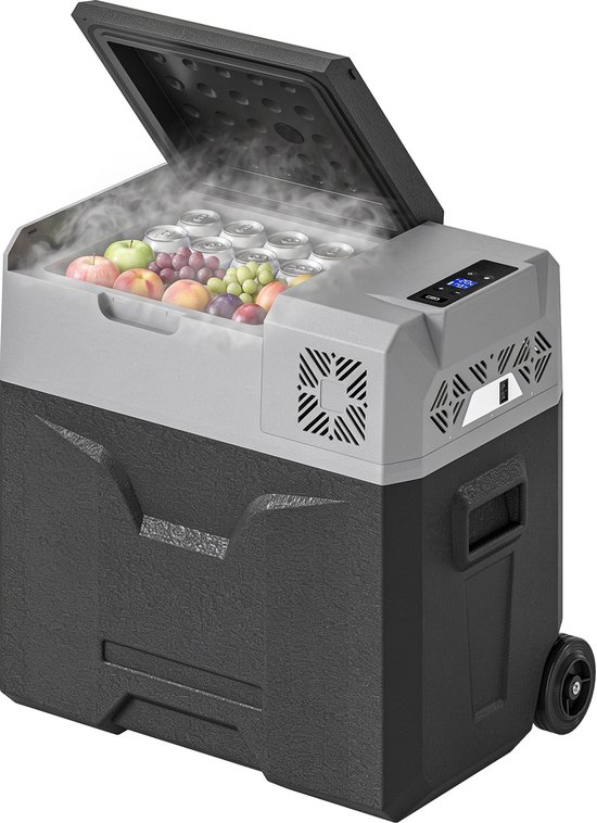 HOMCOM-Kühlbox-Aluminum, Kunststoff-58,6L x 37,8B x 54,5H cm-Grau