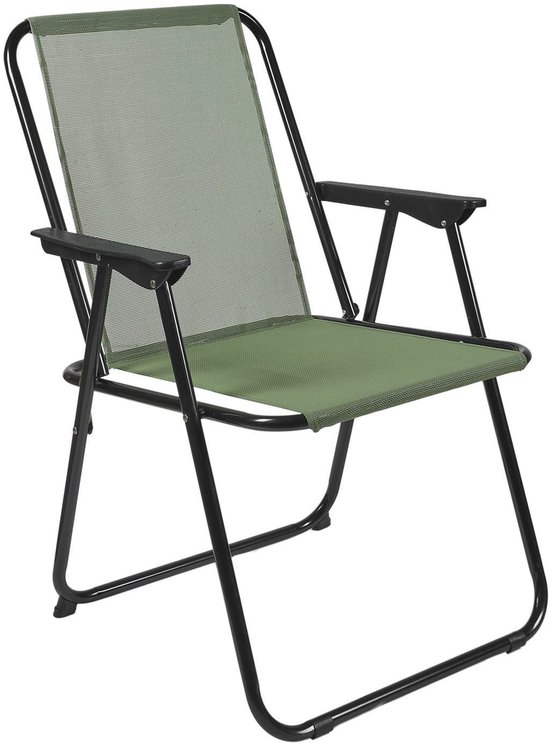 Home Deco Factory camping/strand stoel - aluminium - inklapbaar - groen - L45 x B54 x H84 cm - klapstoelen