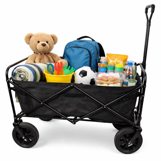 HOME It® Bolderkar - Tuinwagen - Opvouwbaar - 100KG - 89×55×106cmm - Zwart van Merkloos
