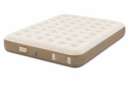 HomeGoodies - Luchtbed - luchtbed met ingebouwde pomp - Luchtmatras - Camping matras - Extra grote luchtbed - 80x200x25cm - Beige