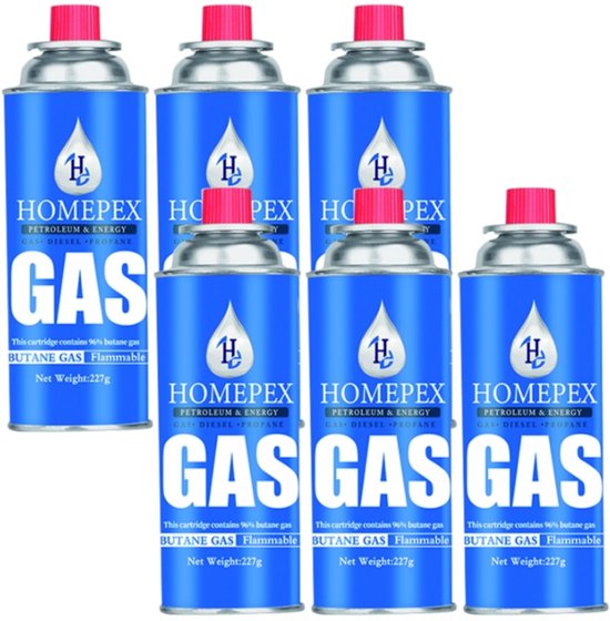 Homepex ® Kookstel gasflessen - Butaan Gasflessen - 4x 227g - Gasbussen van Homepex