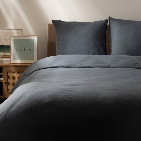 HOMLA BEDDING - Beddengoed - Dekbedovertrek - MAISY - Microvezel Grijs - 160x200 cm + 2x50x60 cm van HOMLA