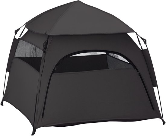 Hondenhuisje – Hondenhok – Draagbare Honden Tent – Hondenkooi – Groot Formaat – Weerbestendig Oxford Polyester – Inklapbaar Met Vliegengaas van Merkloos