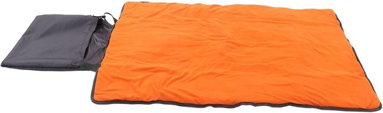 Hondenslaapmat - Reismat Hondenmat - Buitenactiviteiten - Waterafstotende Stof - 72 x 100 cm - Grijs met Oranje