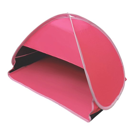 Hoofdsteuntent - Kleine zonneluifel - Draagbare tent met telefoonhouder - Bescherming tegen zon en wind - Opvouwbaar - Geschikt voor buitengebruik op het strand - Rood - 70x50x45 cm - 1 st. van Merkloos
