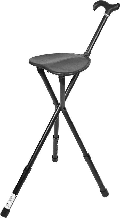 Hoogte Verstelbare Wandelstok Met Zitje - Opvouwbare Stoel Met Rugleuning van Orange85