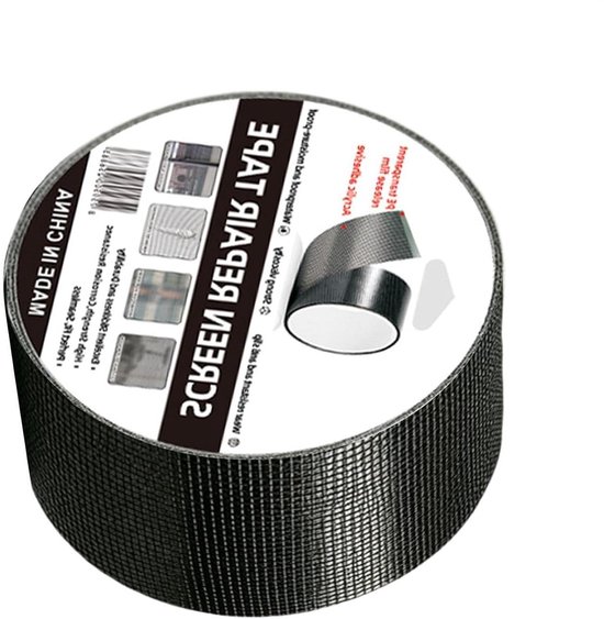 Hor Reparatieset - Gaas Tape - Scheuren Dichten - Zelfklevend Glasvezel - 1 meter - Zwart