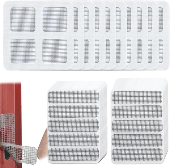 Hor Reparatieset - Insectenbescherming - Gaten Dichten - Zelfklevend Klittenband - 60 Stuks - Zwart