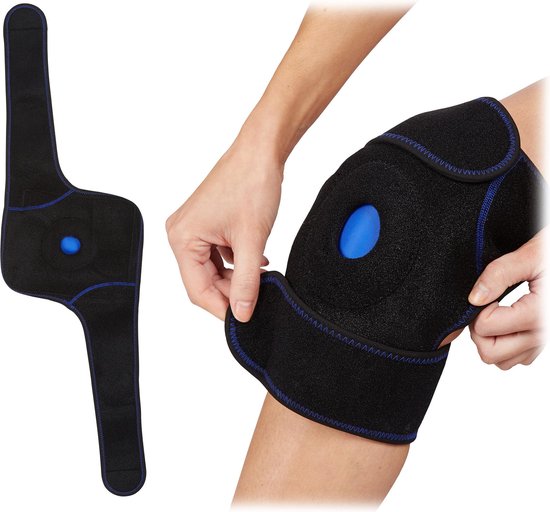 Hot cold pack knie - brace met klittenband - gel kompres voor warmte - herbruikbaar van Merkloos