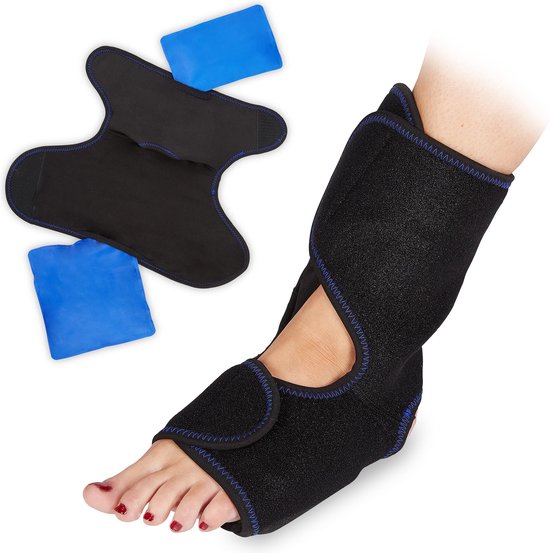 hot cold pack voet - brace - met klittenband - herbruikbaar - gel van Merkloos