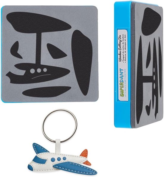 Houten stansvorm voor leer vliegtuig ontwerp voor het ponsen van sleutelhangers en tashangers gepersonaliseerde reisaccessoires handgereedschap 10 x 10 cm 3,94 x 3,94 inch