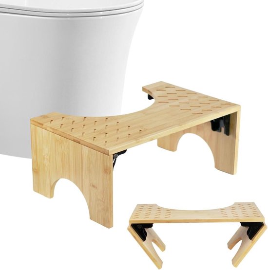 Houten toiletkruk voor volwassenen - Bamboe - Inklapbaar - Verlicht verstopping en winderigheid van Houten