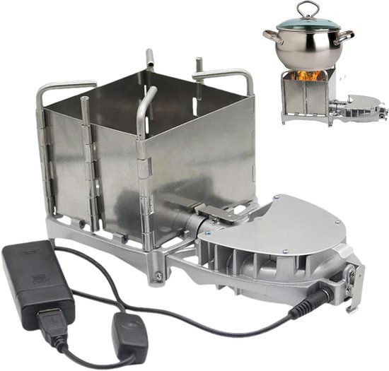 Houtfornuis Opvouwbaar - Camping Oven - Outdoor Koken - Snel Opvouwbaar - 15x15x10 cm - Zilver