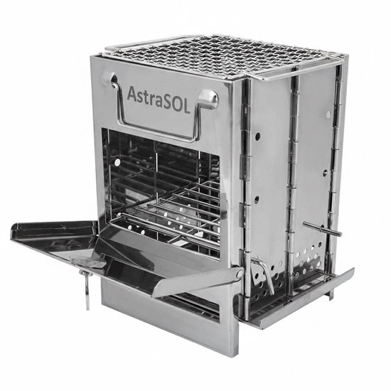 Houtkachel - BBQ - Opvouwbare Houtkachel - met Rugzak - Houtkachel buiten - Houtkachel gietijzer - Verwarmen en koken erop van Merkloos