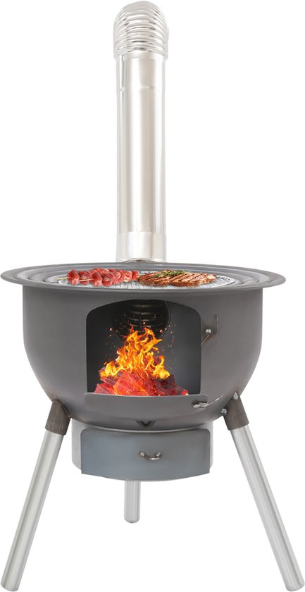 Houtkachel Met Grillrooster Multifunctionele Campingkachel Draagbare Tentkachel Voor Camping Buiten