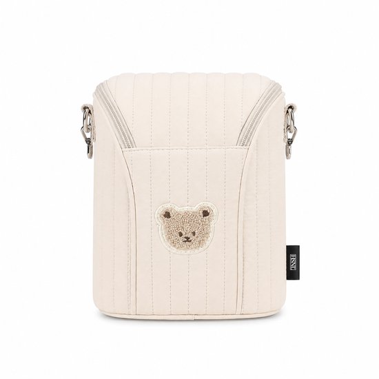 HSNL® Kolftas Beige - Geïsoleerde Koeltas voor Borstvoeding & Moedermelk - Geschikt voor 2 Babyflessen - Kinderwagen Organizer met Schouderband van hsnl