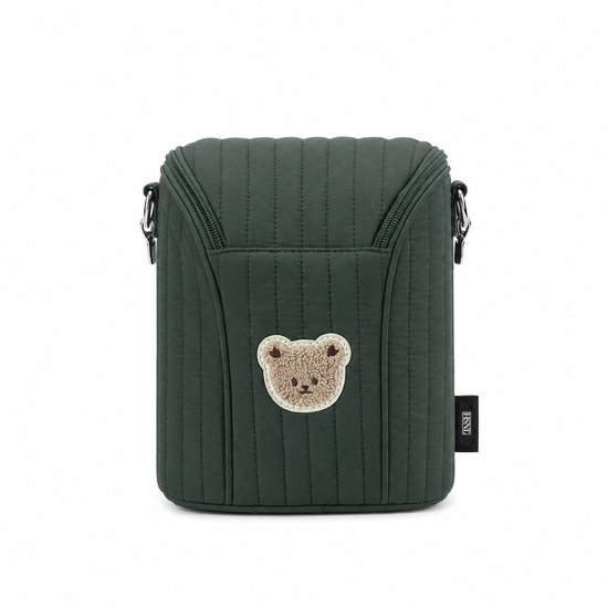 HSNL® Kolftas Donkergroen – Geïsoleerde Koeltas voor Borstvoeding en Moedermelk – Geschikt voor 2 Babyflessen – Kinderwagen Tas met Schouderband van hsnl