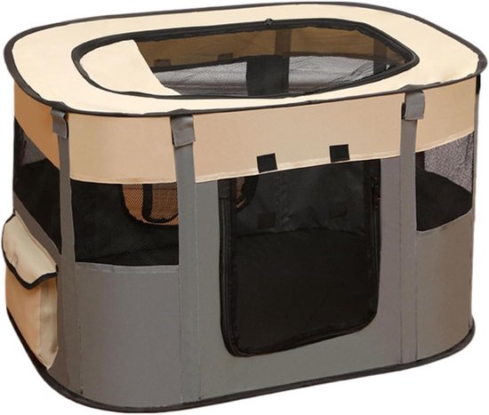 Huisdier Tent - Kattenverblijf - Binnen en Buiten - Ventilatie en Opvouwbaar - 70x55x40cm - Grijs