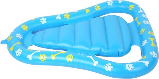 Huisdier Zwembad Vlotter - Opblaasbaar Vlot Huisdieren - Zomer Water Plezier - Dubbele Luchtkamers Veiligheid - 120x92 cm - Blauw