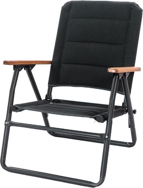 Human Comfort Ocana 3D Mesh Low Klapstoel - Camping klapstoel opvouwbaar - Zwart van Human Comfort