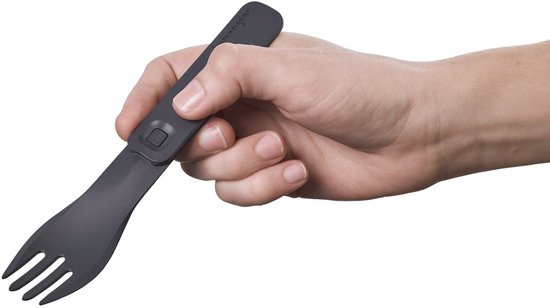 Human Gear - GoBites DUO Click - Herbruikbaar - lichtgewicht - Bestek - Gray - campingbestek