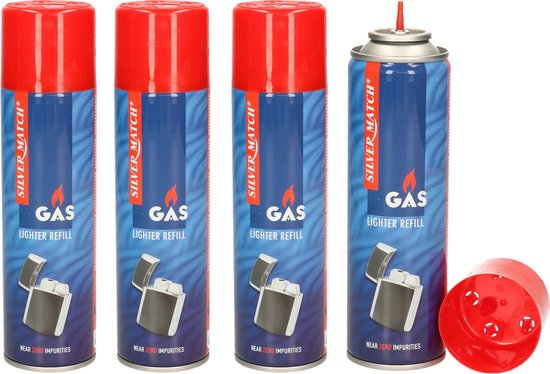 Humbert Aansteker gas/butaan gasfles - 5x - 250 ml - voor kooktoestellen/aanstekers van Humbert