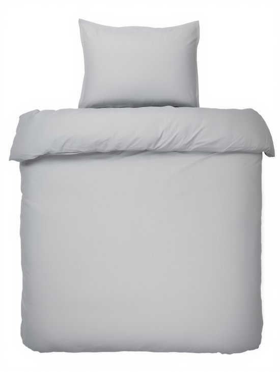 HUSH Living Dekbedovertrek - 100% katoen - 144TC - soepel en ademend - 140x220+20cm - lichtgrijs